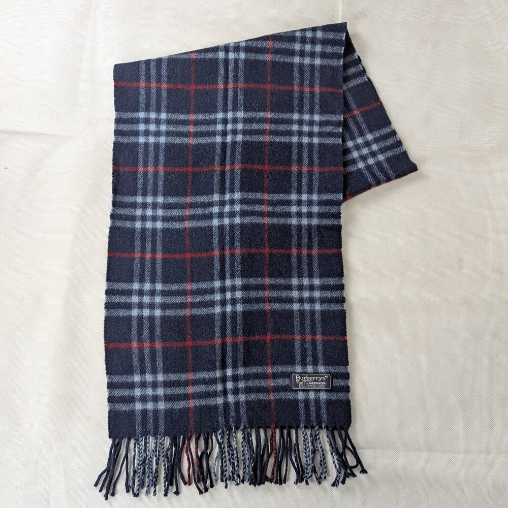 Luxury Burberry Blue Lambswool Scarf Unisex